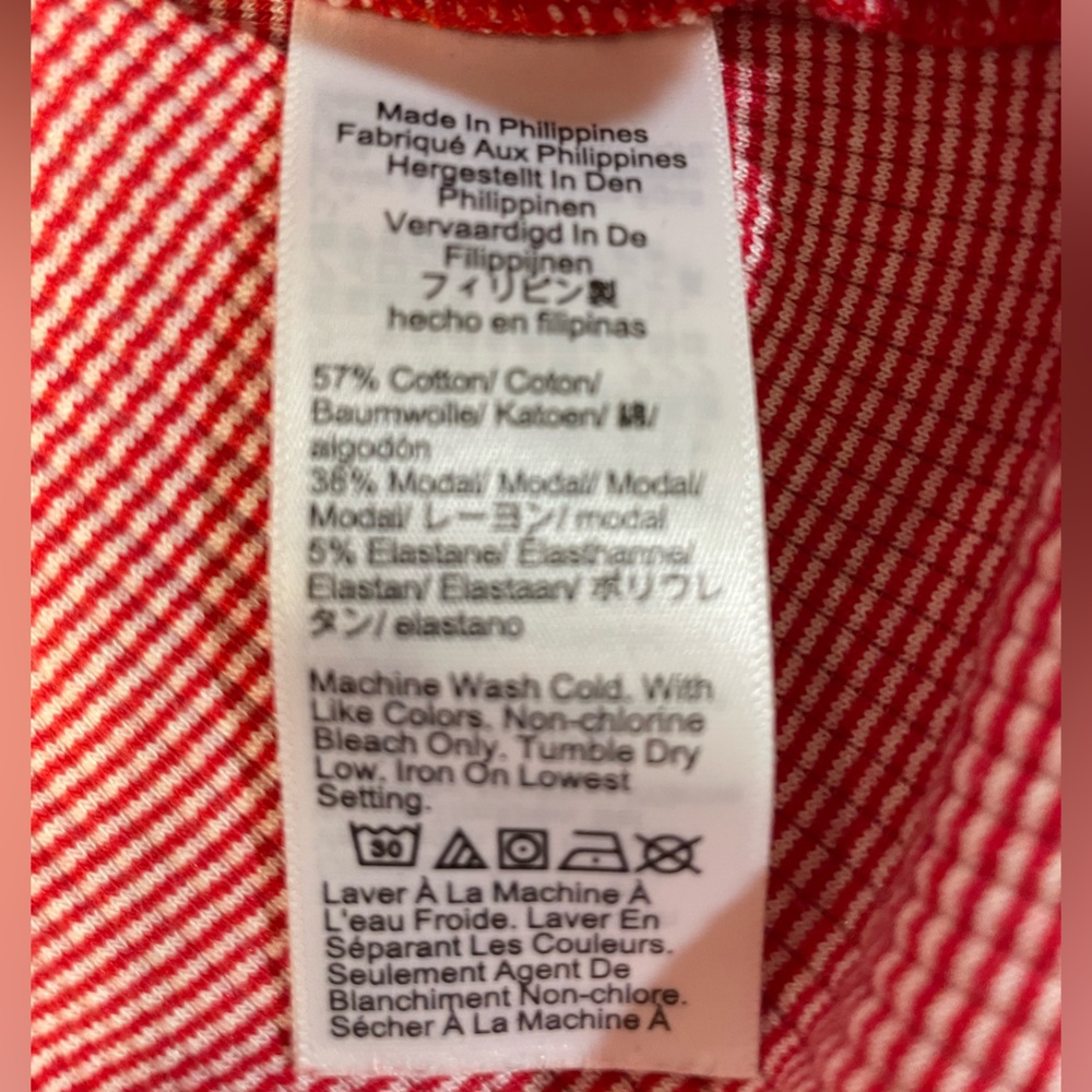 J. Crew Red and White Striped Vintage Rib Ruffle-Sleeve Shirt - Picture 4 of 4